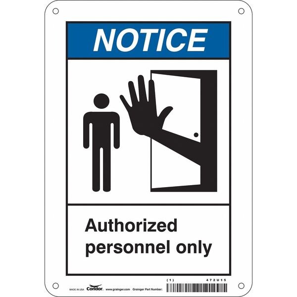 Condor Safety Sign, 10 in Height, 7 in Width, Polyethylene, Horizontal Rectangle, English, 472U15 - 472U15