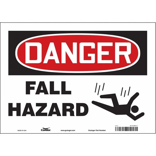 Condor Safety Sign, 10 in Height, 14 in Width, Vinyl, Horizontal Rectangle, English, 476K91 - 476K91