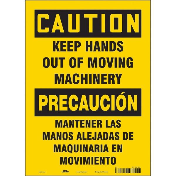 Condor Safety Sign, 14 in Height, 10 in Width, Vinyl, Vertical Rectangle, English, Spanish, 475A82 - 475A82