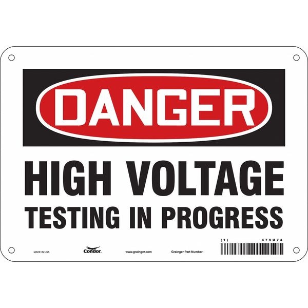 Condor Safety Sign, 7 in Height, 10 in Width, Polyethylene, Vertical Rectangle, English, 479U74 - 479U74