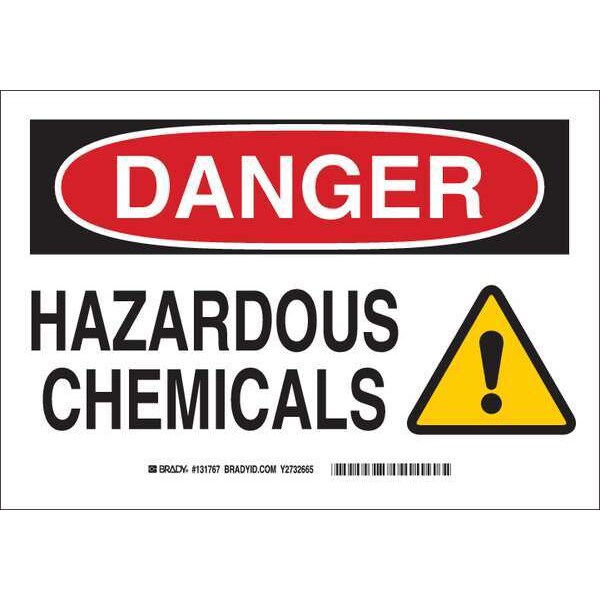 Brady Danger Sign, 7 in H, 10 in W, Polyester, Rectangle, English, 131767 - 131767