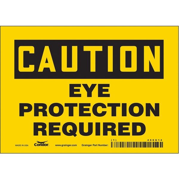 Condor Safety Sign, 5 in Height, 7 in Width, Vinyl, Horizontal Rectangle, English, 466U14 - 466U14