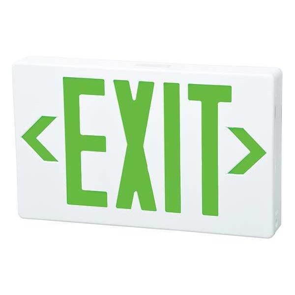 Fulham Exit Sign, White, 1 or 2 Face(s), LED, Universal Mount, Nickel Cadmium - FHEX21WGEM