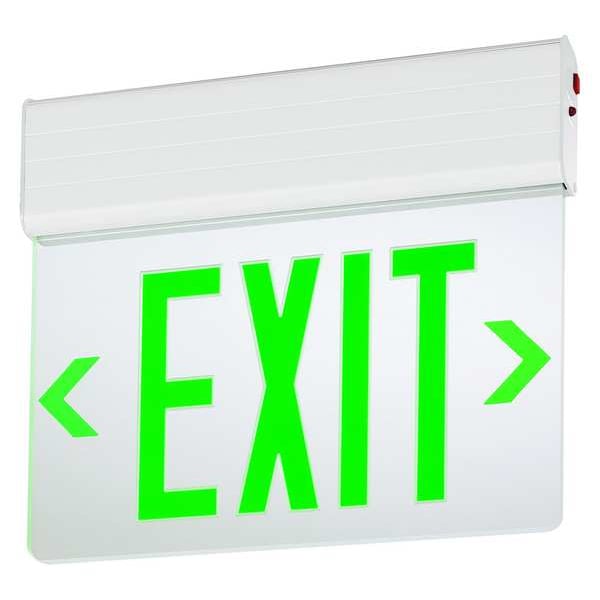 Lithonia Lighting Exit Sign, White, 1 Face(s), LED, Universal Mount, Nickel Cadmium - EDG W 1 GW EL SD