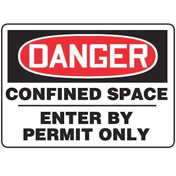 Accuform Danger Sign, 10X14", R and BK/Wht, Plstc, MCSP001VP - MCSP001VP