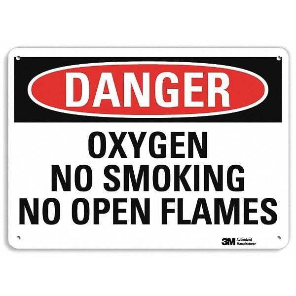 Lyle Danger No Smoking Sign, 10" H, 14 in W, Vertical Rectangle, English, U3-1898-RA_14X10 - U3-1898-RA_14X10
