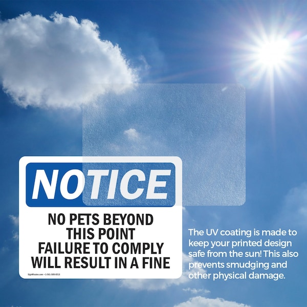 Signmission No Pets Beyond This Point Failure To Comply OSHA Notice Sign, Vinyl Decal, 18in W x 12in L, 2PK - OS-2PACK-NS-D-1218-L-14748