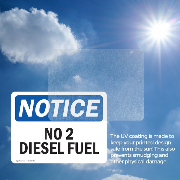 Signmission No 2 Diesel Fuel OSHA Notice Sign, Vinyl Decal, 7in W x 5in L, 2PK - OS-2PACK-NS-D-57-L-14339