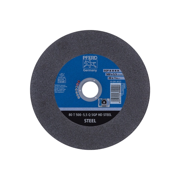 Pferd Abrasive Cut-Off Wheel, 20 in Dia, 3/16 in Thick, 1 in Arbor Hole Size, 24 Grit, Heavy Duty Series - 66123