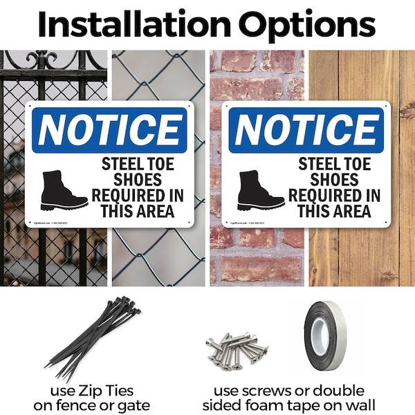 Signmission 10 in Height, 14 in Width, Aluminum, Rectangle - OS-2PACK-NS-A-1014-L-16620