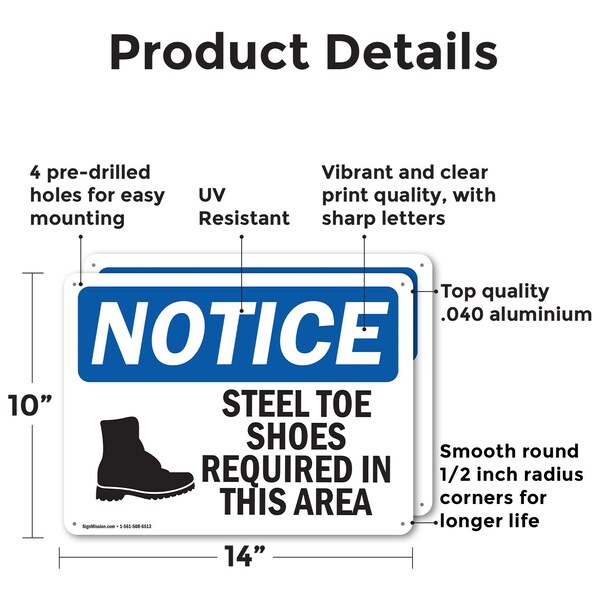 Signmission 10 in Height, 14 in Width, Aluminum, Rectangle - OS-2PACK-NS-A-1014-L-16620