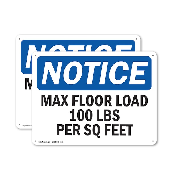 Signmission Max Floor Load 100 Lbs Per Sq Foot, 14 in W x Rectangle, Plastic - OS-2PACK-NS-P-1014-L-15925