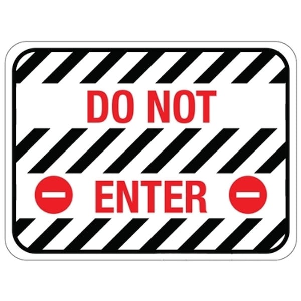 5S Supplies Do Not Enter Floor Sign 16in Diameter Non Slip Floor Sign - FS-DONOEN-16