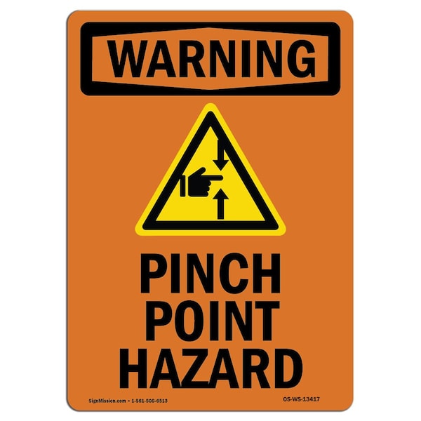 Signmission OSHA, Pinch Point Hazard, 5in X 3.5in, 10PK, 3.5" W, 5" L, Portrait, PK10, OS-WS-D-35-V-13417-10PK - OS-WS-D-35-V-13417-10PK