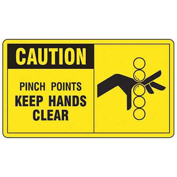 Accuform Safety Label, 3 1/2 in Height, 5 in Width, Vinyl, Horizontal Rectangle, English - LEQM613VSP