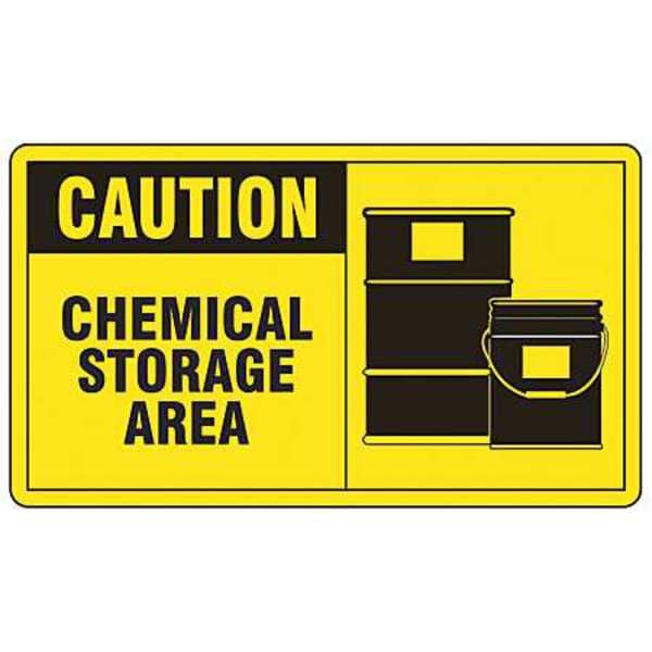 Accuform Safety Label, 3 1/2 in Height, 5 in Width, Vinyl, Horizontal Rectangle, English - LEQM613VSP