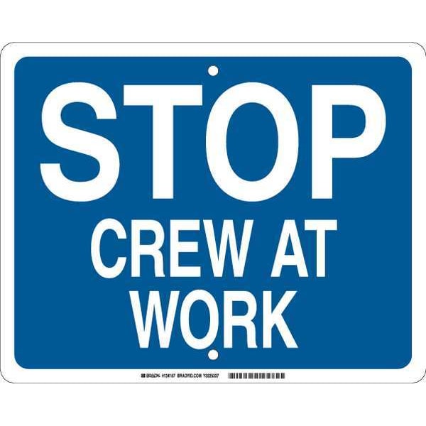 Brady Railroad Stop Sign, 15" W, 12" H, Aluminum, Blue - 134187