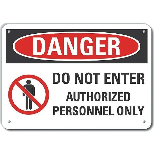 Lyle Danger Sign, 10 in H, 14 in W, Plastic, Horizontal Rectangle, English, LCU4-0197-NP_14X10 - LCU4-0197-NP_14X10