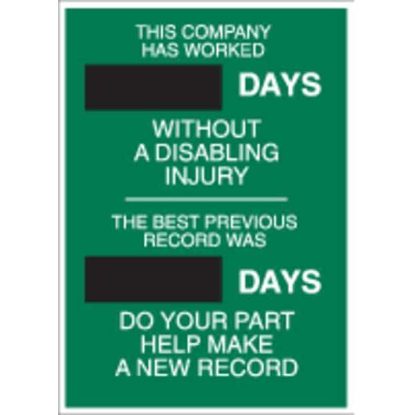 Brady Safety Scoreboard, 28" H x, 20" W, Steel - 49113