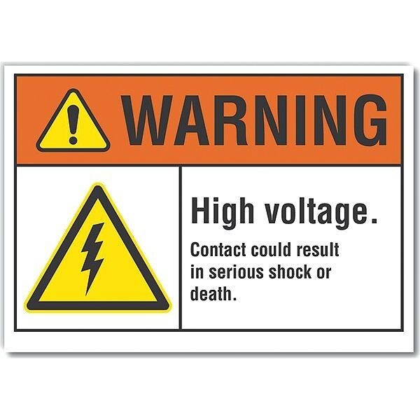 Lyle Decal, Reflective, Warning High, 5 x 3.5" - LCU6-0004-RD_5X3.5