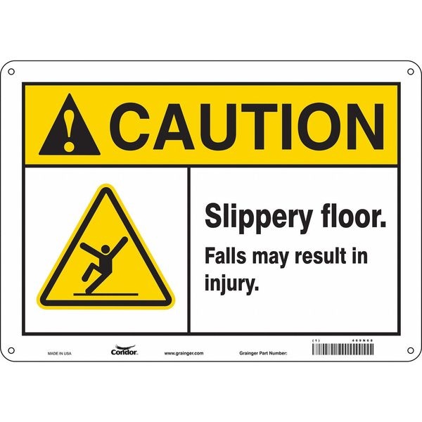 Condor Safety Sign, 10 in Height, 14 in Width, Aluminum, Horizontal Rectangle, English, 469N68 - 469N68