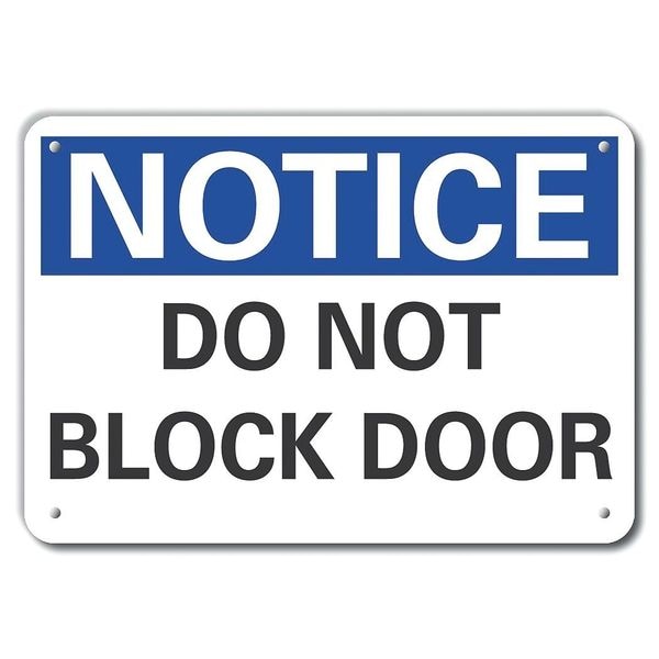 Lyle Do Not Block Door Notice, Alumnum, 14"x10" - LCU5-0099-NA_14X10