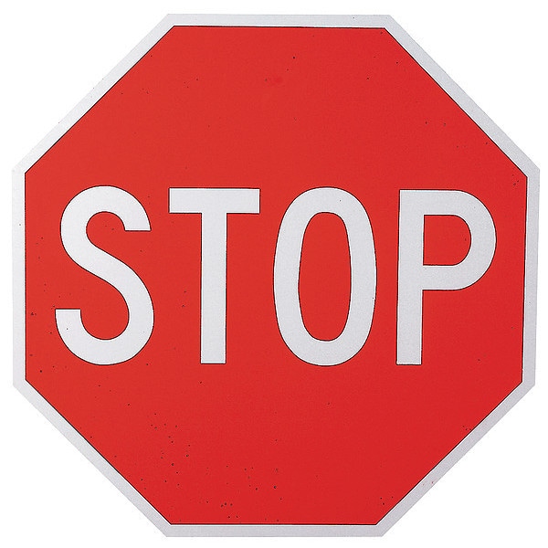 Lyle Stop Sign, 36" W, 36" H, Aluminum, Red - R1-1-36DA
