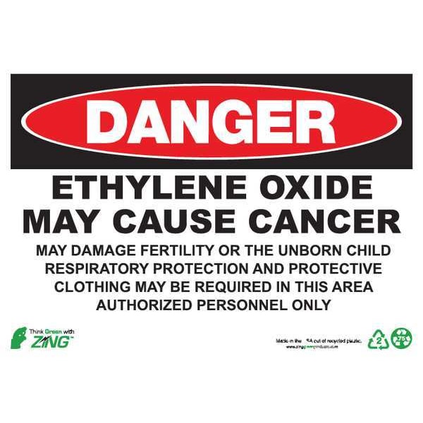 Zing Danger Sign, 10 in H, 14 in W, Rectangle, English, 2676A - 2676A
