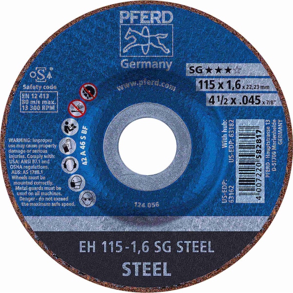 Slitter A-Prime 4-1/2in x 0.045in x 7/8 T27 A-46-R-BF Cut-off Wheel, 50PK - 10734