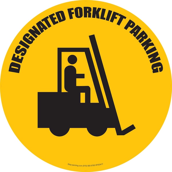 Superior Mark Floor Sign, Rubber, Designated Forklift Parking, 17.5in - RFS0417