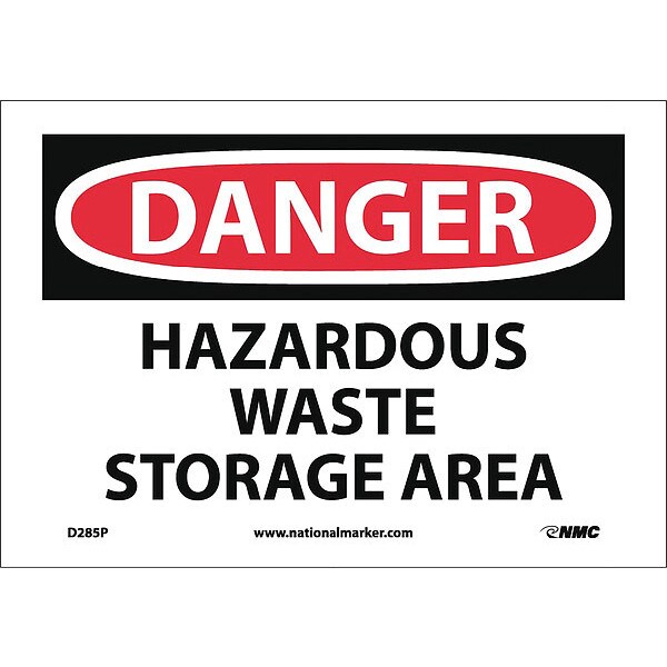 Nmc Danger Hazardous Waste Storage Area Sign, D285P - D285P