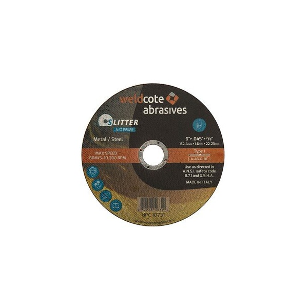 Slitter A-Prime 4in x .045in x 5/8 T27, A-46-R-BF Cut-off Wheel, 100PK - 10733