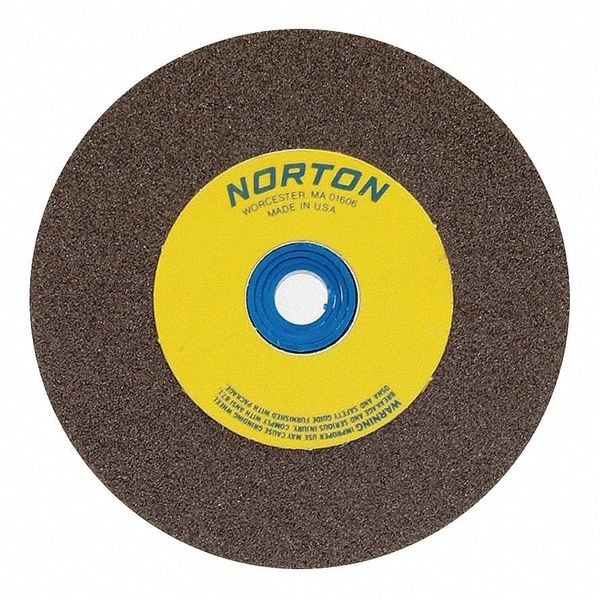 Norton Abrasives Straight Grinding Wheel, Type 1, 8" x 1" x 1", 60/80 Grit, Brown, Aluminum Oxide - 07660788285