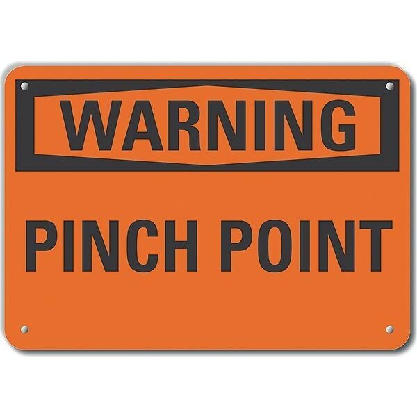 Lyle Reflective  Pinch Point Warning Sign, 7 in Height, 10 in Width, Aluminum, Vertical Rectangle - LCU6-0079-RA_10X7