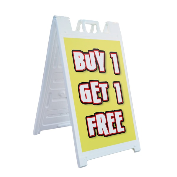 Signmission Buy Get Free, A-Frame & 2 Sign Inserts, Heavy-Duty Plastic Frame - SBHD-C-2436-BUY 1 GET 1 FREE