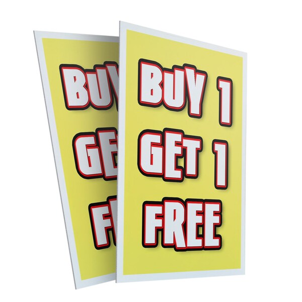 Signmission Buy Get Free, A-Frame & 2 Sign Inserts, Heavy-Duty Plastic Frame - SBHD-C-2436-BUY 1 GET 1 FREE