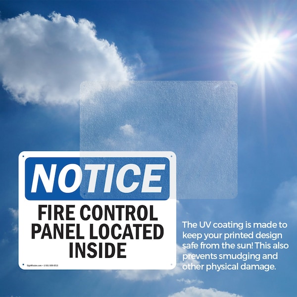 Signmission Fire Control Panel Located Inside OSHA Notice Sign, Plastic, 10in W x 7in L, 2PK - OS-2PACK-NS-P-710-L-12556