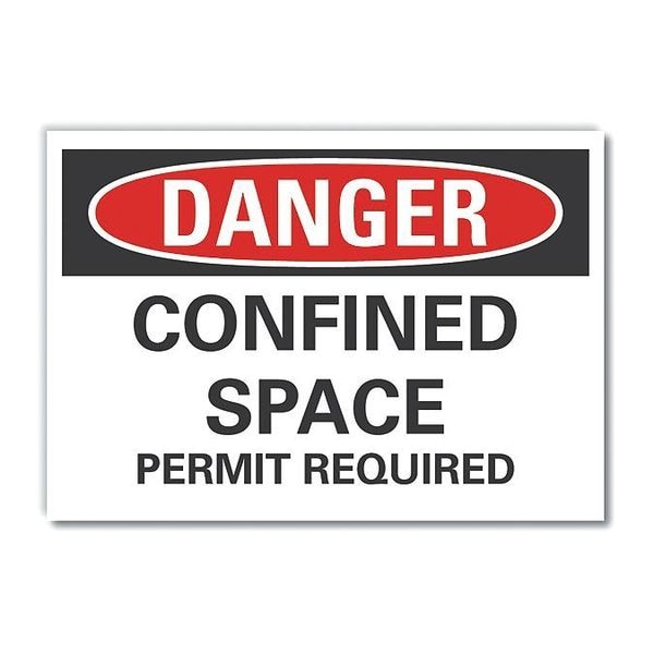 Lyle Decal Danger Confined Space, 14"x10", LCU4-0512-ND_14X10 - LCU4-0512-ND_14X10