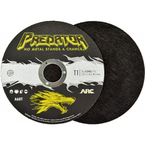 Arc Abrasives Cut-Off Wheel, 5 in Dia, 3/64 in Thick, A60T Series - 905047805