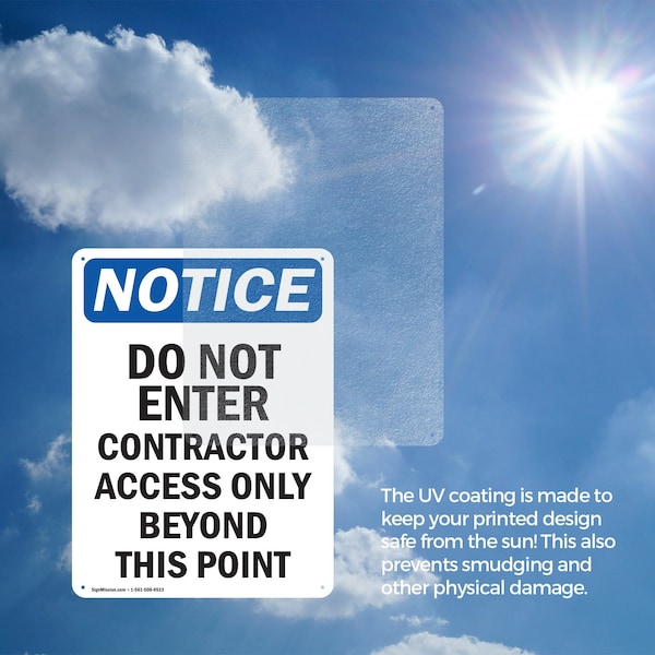Signmission Do Not Enter Contractor Access OSHA Notice Sign, Aluminum, 12in W x 18in L, 2PK - OS-2PACK-NS-A-1218-V-11177