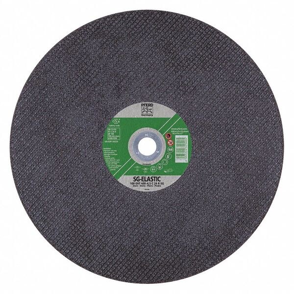 Pferd Abrasive Cut-Off Wheel, 16 in Dia, 3/16 in Thick, 1 in Arbor Hole Size, 24 Grit - 64239