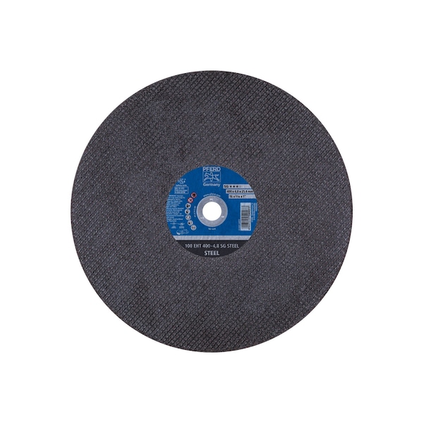 Pferd Abrasive Cut-Off Wheel, 14 in Dia, 3/16 in Thick, 1 in Arbor Hole Size, 24 Grit - 64019