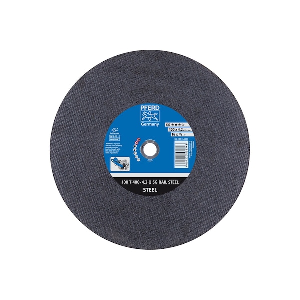 Pferd 16 in Dia, 1/8 in Thick, 1 in Arbor Hole Size, 24 Grit, Performance Line SG-ELASTIC Series - 64403