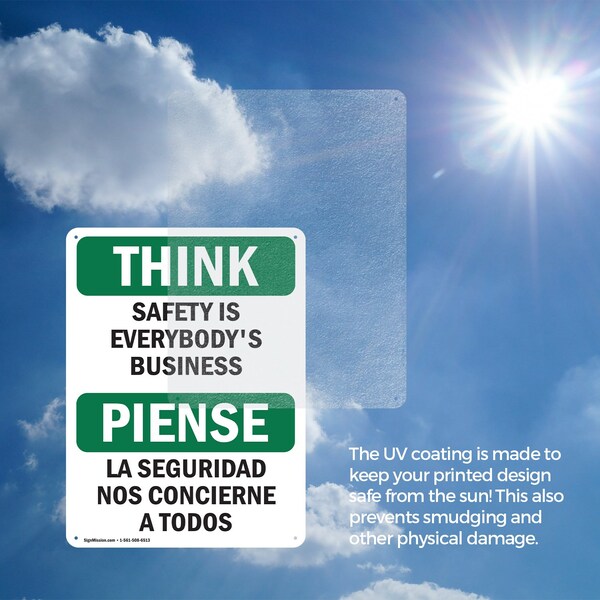 Signmission Safety Culture Sign, 10 in Width, Aluminum, Rectangle, Bilingual - OS-2PACK-TS-A-1014-L-11866