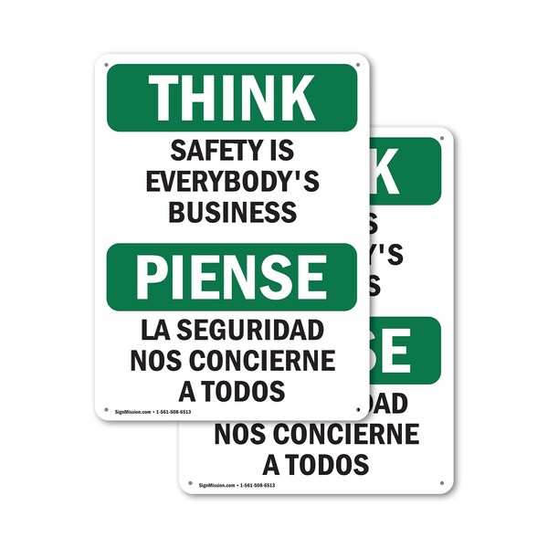 Signmission Safety Culture Sign, 10 in Width, Aluminum, Rectangle, Bilingual - OS-2PACK-TS-A-1014-L-11866