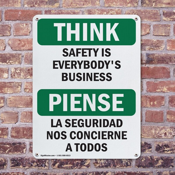 Signmission Safety Culture Sign, 10 in Width, Aluminum, Rectangle, Bilingual - OS-2PACK-TS-A-1014-L-11866