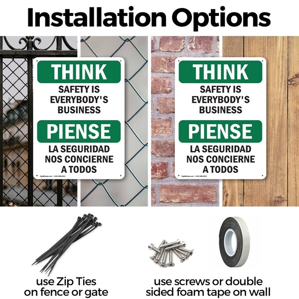Signmission Safety Culture Sign, 10 in Width, Aluminum, Rectangle, Bilingual - OS-2PACK-TS-A-1014-L-11866