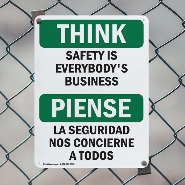 Signmission Safety Culture Sign, 10 in Width, Aluminum, Rectangle, Bilingual - OS-2PACK-TS-A-1014-L-11866
