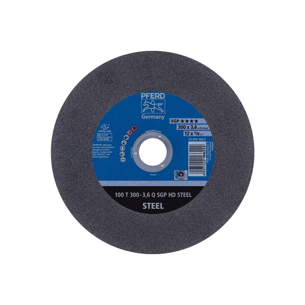Pferd 12 in Dia, 1/8 in Thick, 1 in Arbor Hole Size, 24 Grit, Heavy Duty Series - 66011