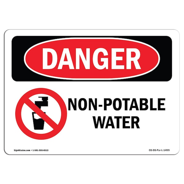 Signmission Safety Sign, OSHA Danger, 3.5" Height, Non-Potable Water, Landscape - OS-DS-D-35-L-1499